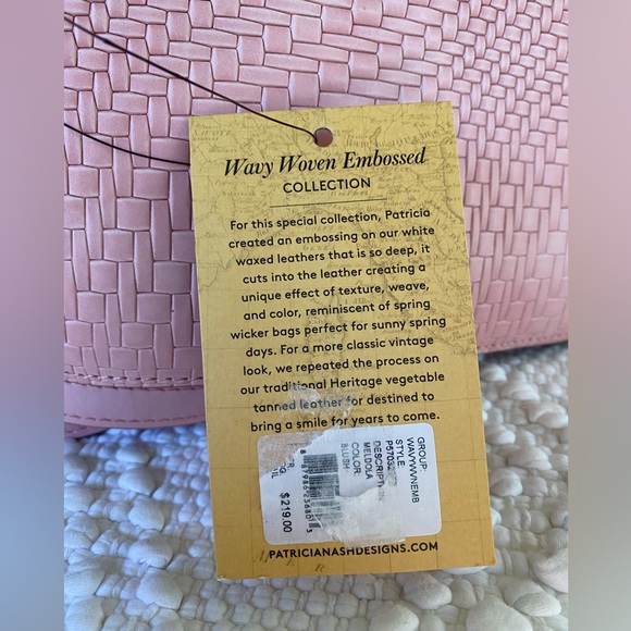 Patricia Nash-Blush Pink•Wavy Woven• Meldola c/b Satchel•NWT! - Picture 10 of 11